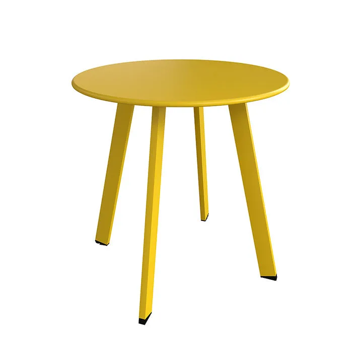 Steel Patio Side Table, Weather Resistant Outdoor Round End Table