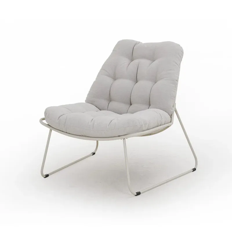 Modern Metal Outdoor Lounge Chair with Cushions