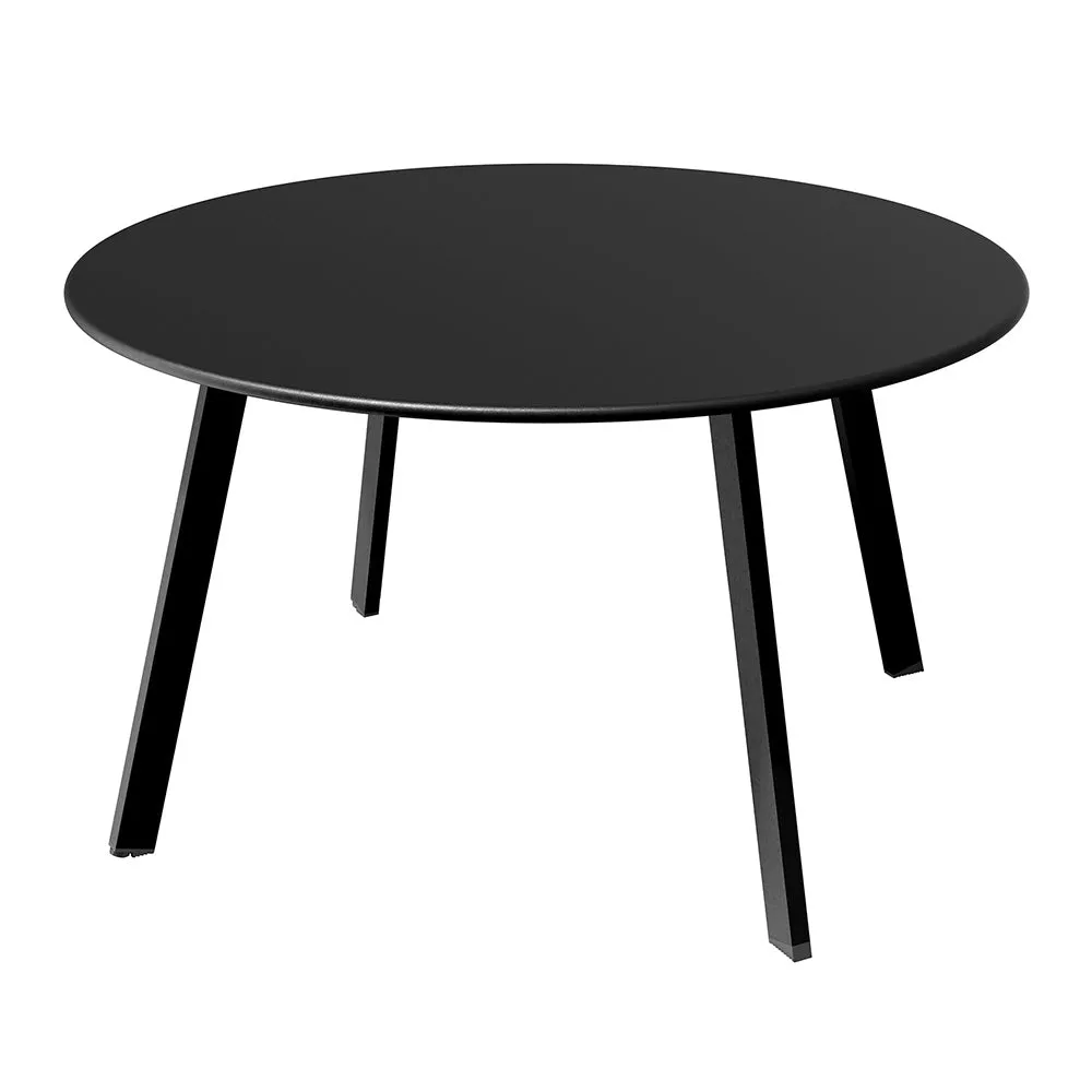 Round Steel Patio Coffee Table, Weather Resistant Outdoor Large Side Table