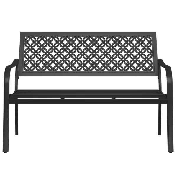 Durable Garden Benches with Anti-Rust Steel Frames and Stylish Floral Lattice Designs